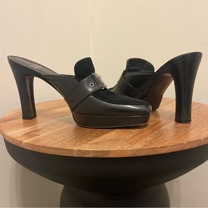 Stuart Weitzman Paltform Loafer Heels Suede Leather Color | BLACK |  Siz…